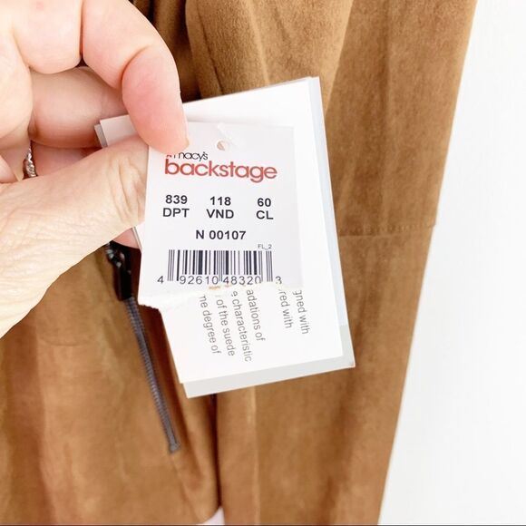 Bagatelle Tan Faux Suede Draped Jacket M - Picture 11 of 15